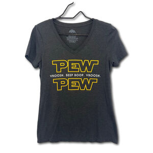 Star Wars Pew Pew Black Short Sleeve T-Shirt Ann Arbor Tee Co Size Small